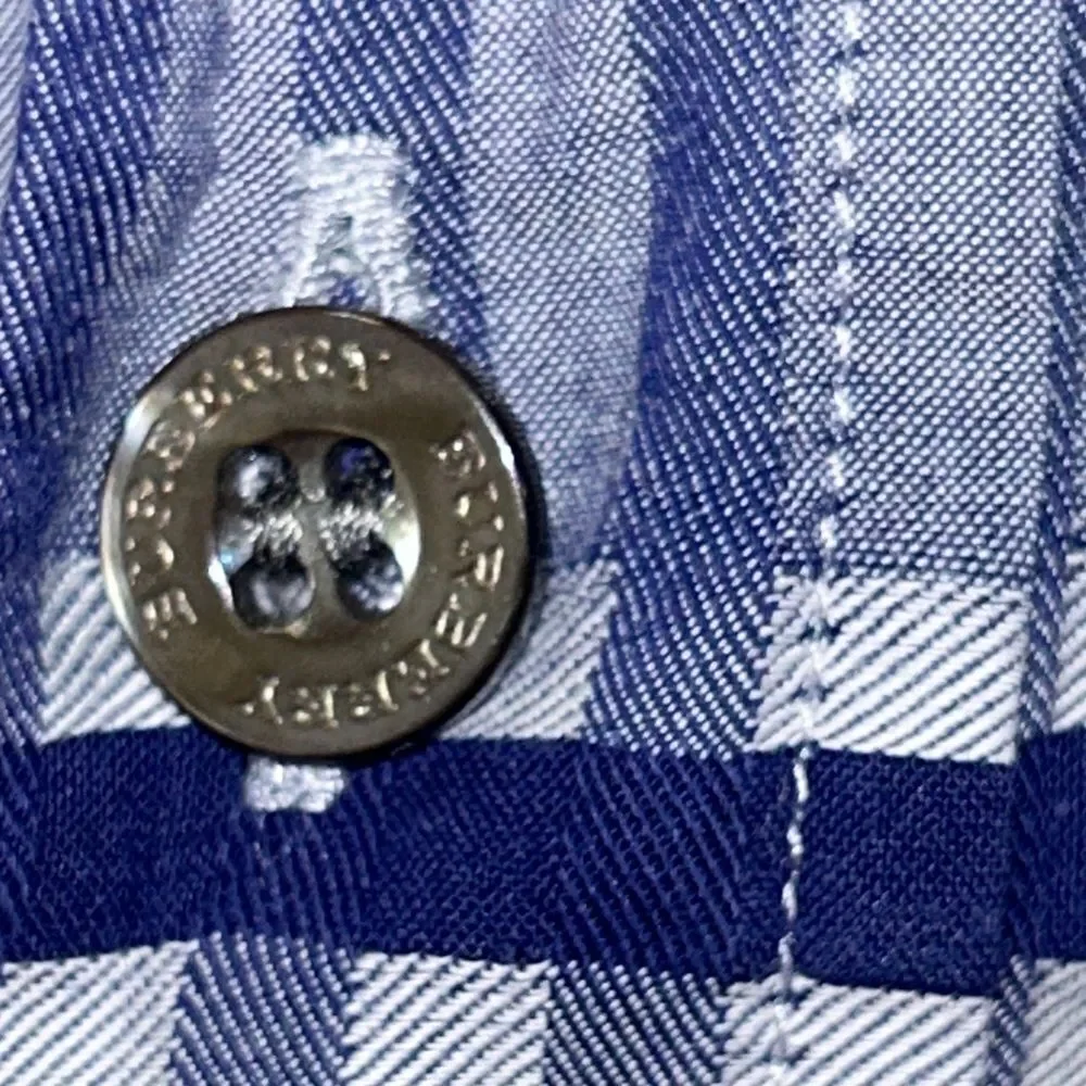 Burberry Novo Check in Midnight 🕛 Blue & Gray Plaid Button-Down Shirt